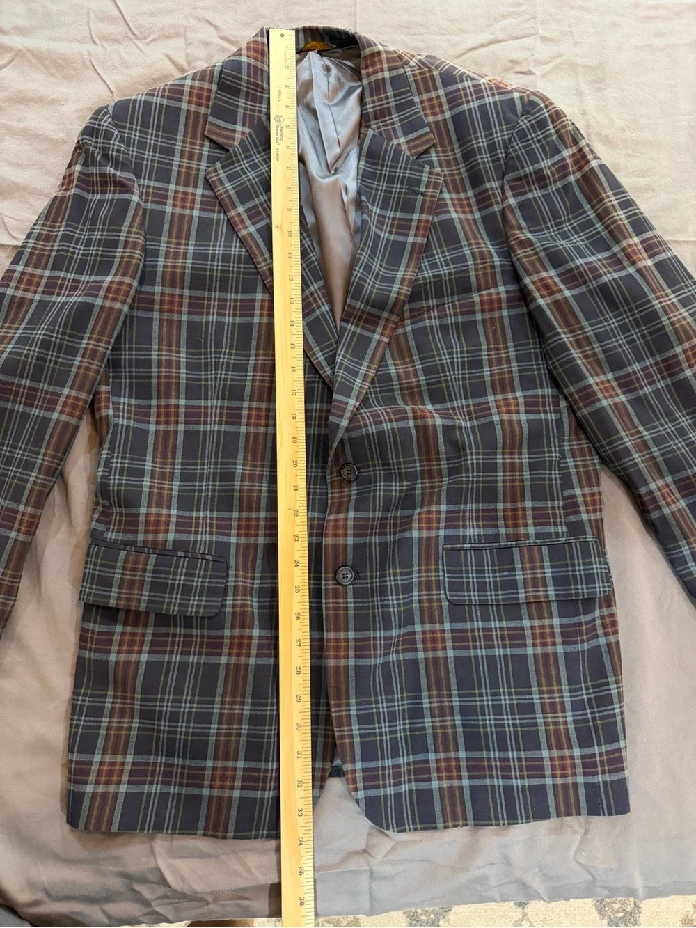 Brooks Brothers Brown & Blue Plaid Sport Coat